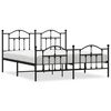 vidaXL Metallbett ohne Matratze mit Fu&szlig;teil Schwarz 180x200 cm