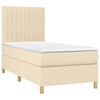 vidaXL Boxspringbett mit Matratze & LED Creme 90x200 cm Stoff