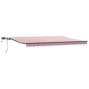 vidaXL Ausziehbare Markise Rot und Wei&szlig; 500 x 300 cm