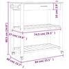 vidaXL K&uuml;chenwagen MONZA 84x40x88,5 cm Massivholz Kiefer