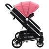 vidaXL 2-in-1 Buggy/Kinderwagen Rosa und Schwarz Aluminium