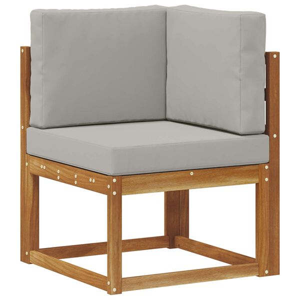 vidaXL Outdoor-Sofagarnitur mit Kissen 7 pcs Nat&uuml;rlich und Hellgrau