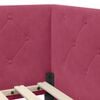 vidaXL Eckbettgestell mit Kopfteil Weinrot 90 x 200 cm Samt