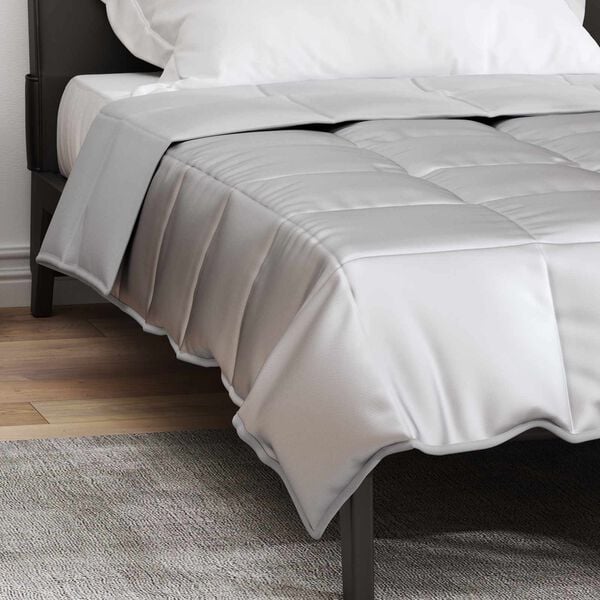 vidaXL Sommerdecke Silber 200 x 155 cm Satin und Mikrofaser