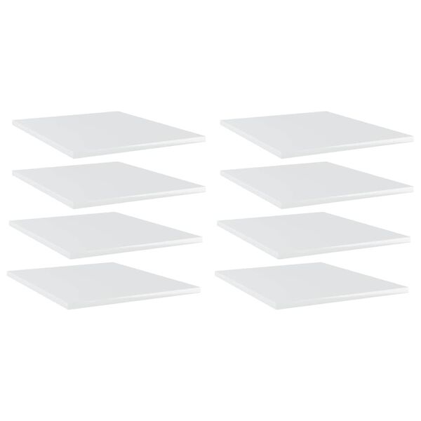 vidaXL B&uuml;cherregal-Bretter 8 Stk. Hochglanz-Wei&szlig; 40x50x1,5 cm
