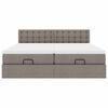vidaXL Ottoman-Bett mit Matratzen & LEDs Taupe 200x200 cm Stoff