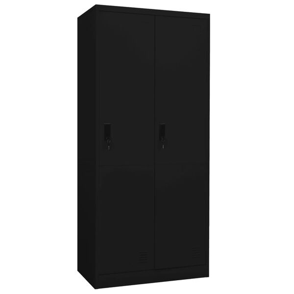 vidaXL Kleiderschrank Schwarz 80x50x180 cm Stahl