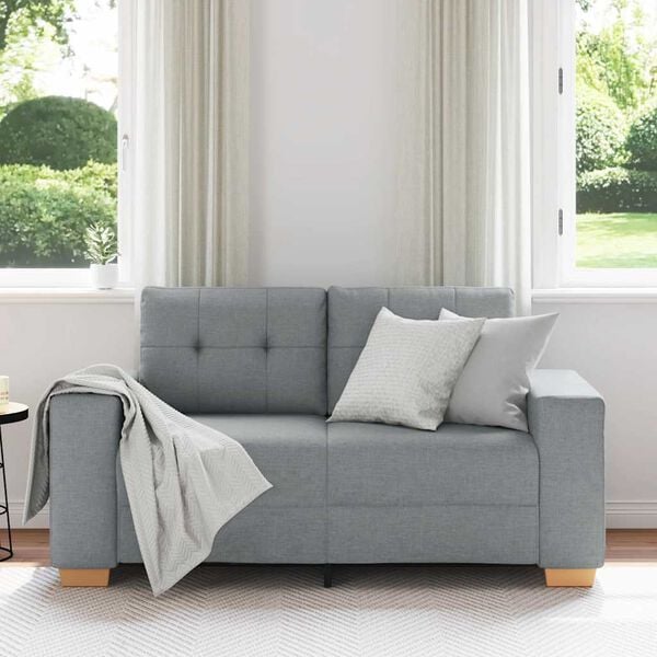 vidaXL Zweisitzer-Sofa Hellgrau 160x77x82 cm Stoff