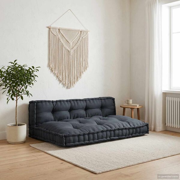 vidaXL Pallet Sofa Kissen 2 pcs Anthrazit 120 x 80 x 38 cm Stoff