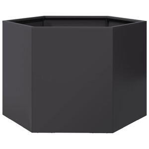 vidaXL Pflanzk&uuml;bel Schwarz Sechseckig 69x60x45 Stahl