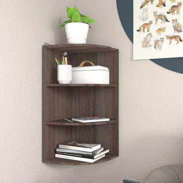 vidaXL Wand-Eckregal Grau und Sonoma-Eiche 30x31,5x60 cm Holzwerkstoff