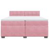 vidaXL Boxspringbett mit Matratze Rosa 200x200 cm Samt