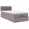 vidaXL Ottoman-Bett mit Matratze Taupe 90x190 cm Stoff
