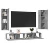 vidaXL 4-tlg. TV-Schrank-Set Betongrau Holzwerkstoff