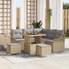 vidaXL Garten-Sofa-Set mit Kissen mit Kissen 8 pcs Beige und Hellgrau