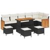 vidaXL Gartensofa-set mit Kissen 10 pcs Schwarz und Creme