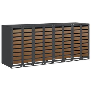 vidaXL Wagenm&uuml;llbeh&auml;lter f&uuml;r 4 Beh&auml;lter 272 x 77,5 x 115,5 cm Stahl