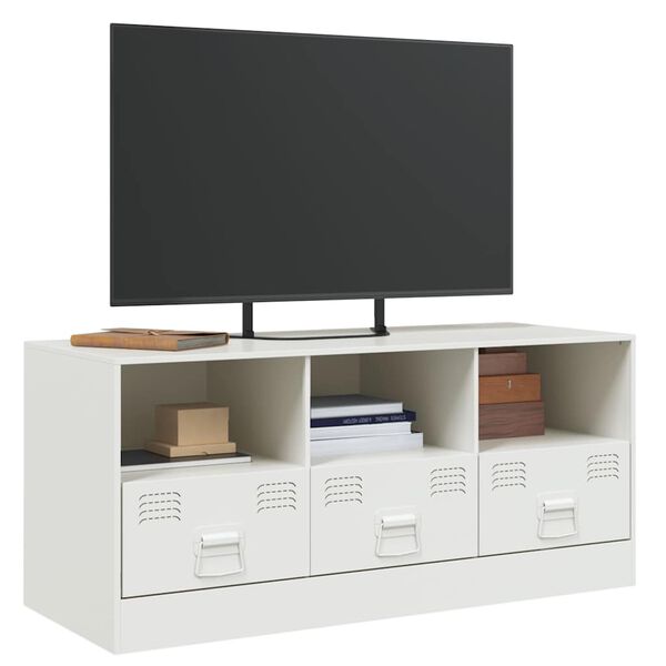 vidaXL TV-Schrank Wei&szlig; 99x39x44 cm Stahl