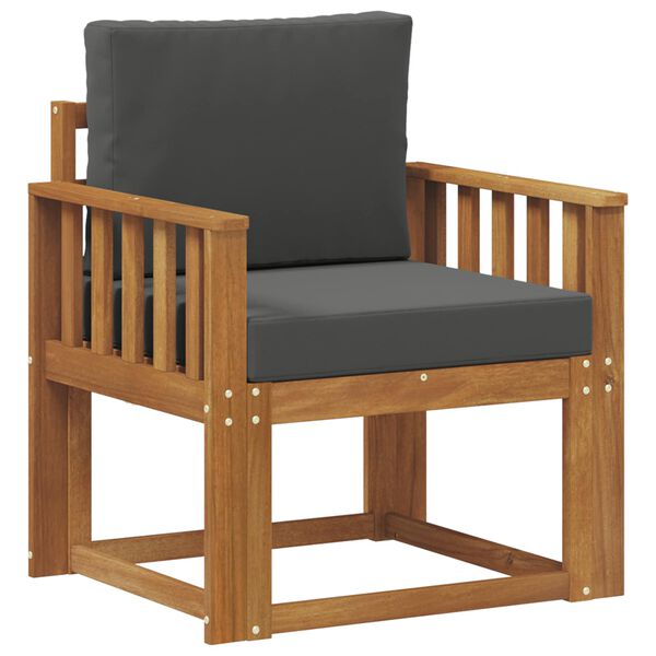 vidaXL Outdoor-Sofa Massives Akazienholz und Polyester Natur