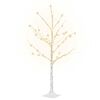 vidaXL LED-Birke Warmwei&szlig; 48 LEDs 120 cm