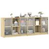 vidaXL B&uuml;cherschrank mit T&uuml;ren Sonoma-Eiche 204x37x75 cm Holzwerkstoff