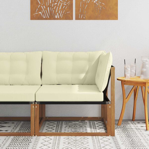 vidaXL Outdoor Ecksofa Massivholz Akazie Natur