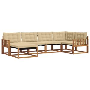 vidaXL Outdoor-Sofagarnitur mit Kissen 6 pcs Natur und Beige