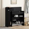 vidaXL Schuhschrank mit Regal Schwarz Eichen-Optik 100,5 x 28 x 100 cm