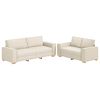 vidaXL Sofa 2 stk. Beige Leinenmischgewebe