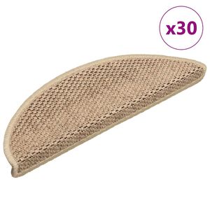 vidaXL Stufenmatten Selbstklebend Sisal-Optik 30Stk. 56x17x3cm Sand