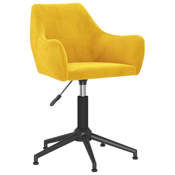 vidaXL Esszimmerst&uuml;hle 2 Stk. Drehbar Senfgelb Samt