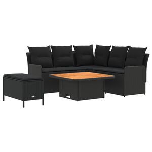 vidaXL M&ouml;belsets mit Kissen 5 pcs Schwarz PE-Rattan