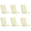 vidaXL Hochlehner-Auflage GEMERT 6 stk. 100 % Polyester Creme