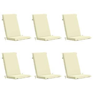 vidaXL Hochlehner-Auflage GEMERT 6 stk. 100 % Polyester Creme