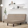 vidaXL Schlafsofa 2-Sitzer mit Hocker Taupe Mikrofasergewebe