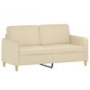 vidaXL 2-Sitzer-Sofa mit Zierkissen Creme 140 cm Stoff