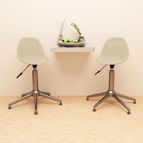 vidaXL Esszimmerst&uuml;hle 2 Stk. Drehbar Creme Stoff