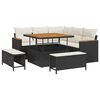 vidaXL Gartensofa-set 8 pcs Schwarz Poly-Rattan