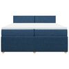 vidaXL Boxspringbett mit Matratze Blau 200x200 cm Stoff