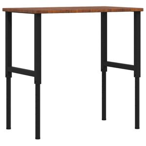 vidaXL Werkbank Dunkelbraun 100x60x(71,5-98) cm Massivholz Eiche