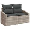 vidaXL Gartensofa-set mit Kissen 7 pcs Hellgrau Poly-Rattan