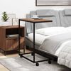 vidaXL Beistelltisch mit Rollen Schwarz 55x35x70 cm Holzwerkstoff