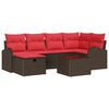 vidaXL Gartensofa-set 7 stk. Braun Poly-Rattan