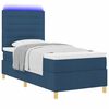 vidaXL Boxspringbett mit Matratze mit Kopfteil Blau 100 x 200 cm Stoff