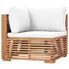 vidaXL 8-tlg. Garten-Lounge-Set mit Kissen Creme Massivholz Teak