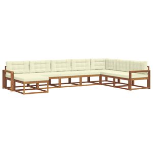 vidaXL Outdoor-Sofagarnitur mit Kissen 8 pcs Natur und Creme