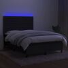 vidaXL Boxspringbett mit Matratze & LED Schwarz 140x190 cm Stoff