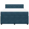vidaXL Boxspringbett mit Matratze Blau 140x190 cm Samt