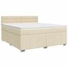 vidaXL Boxspringbett mit Matratze Creme 140 x 200 cm Stoff