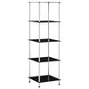 vidaXL Regal mit 5 Ablagen Schwarz 40x40x130 cm Hartglas
